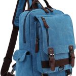 Leaper Canvas Messenger Bag Sling Bag Cross Body Bag Shoulder Bag Black, L